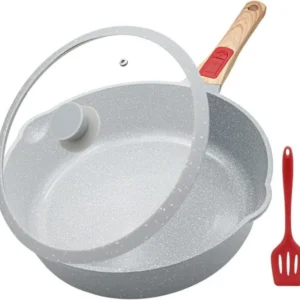 Antihaft Keramik Pfanne 28 cm mit Deckel und abnehmbarem Griff