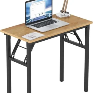 Klapptisch Schreibtisch PC Tisch Holz Bürotisch 80x40CM Teak-Schwarz