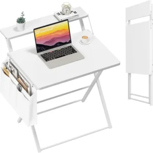 Klappbarer Schreibtisch mit Regal und Aufbewahrungstasche 80 cm