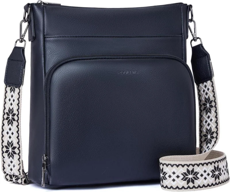 Roulens Umhängetasche Damen Weiches Veganes Leder Crossbody Vorderfach