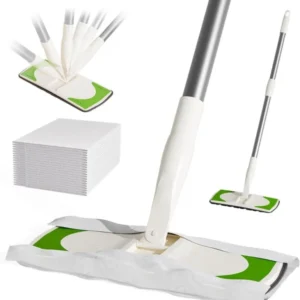 2-in-1 Kehrmaschine Mop Set mit 40 trockenen & 6 feuchten Tüchern