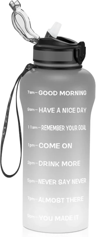ETDW Trinkflasche 2 Liter Sport Strohhalme BPA Frei Auslaufsicher