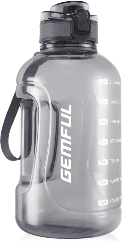Trinkflasche mit Zeitmarkierung und Griff