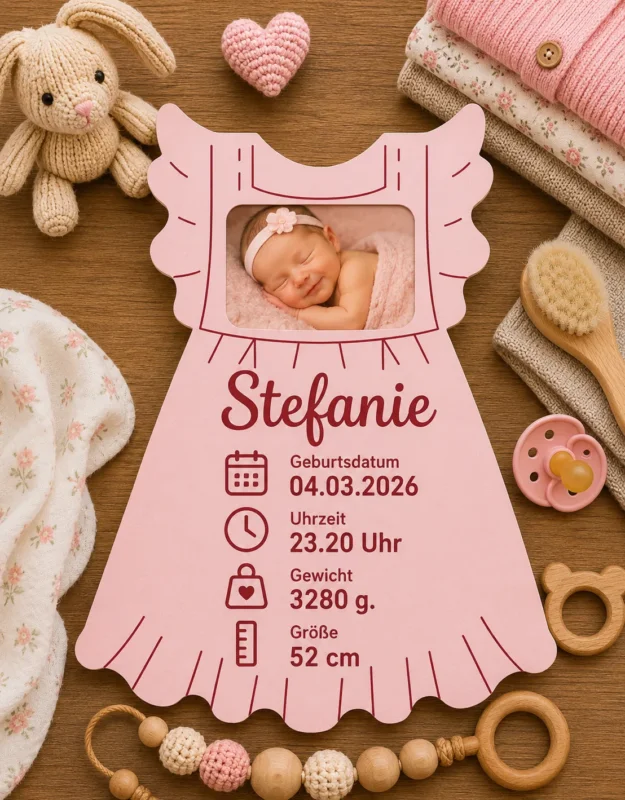 Baby Geburtsanzeige Motiv 3 mit Fotorahmen