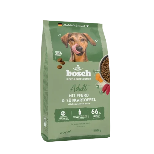bosch HPC Adult Hundetrockenfutter mit Pferd und Süßkartoffel, 800-g-Beutel
