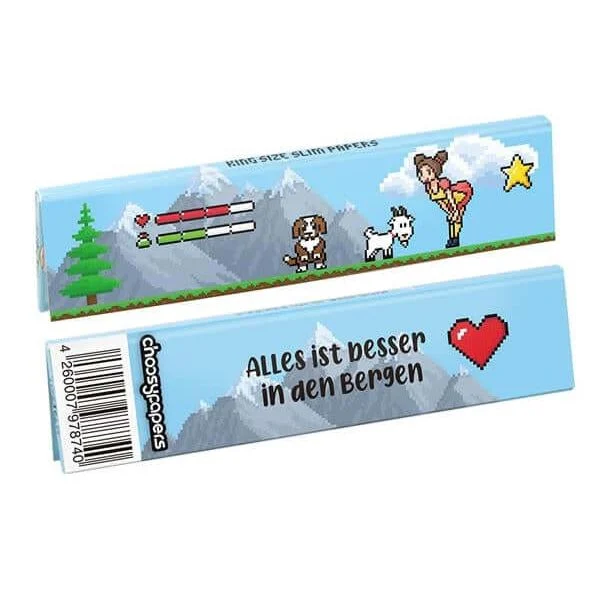 Choosypapers King Size Slim Zigarettenpapier "Pixel - Heidi" (32 Blatt)