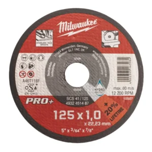 Pro+ SCS 41/125x1x22mm Milwaukee Feinmetall-Trennscheibe Pro+ SCS 41/125x1x22mm