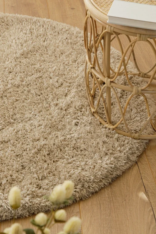 Esprit Teppich Rund Beige Sand weich soft & nachhaltig "Yogi"