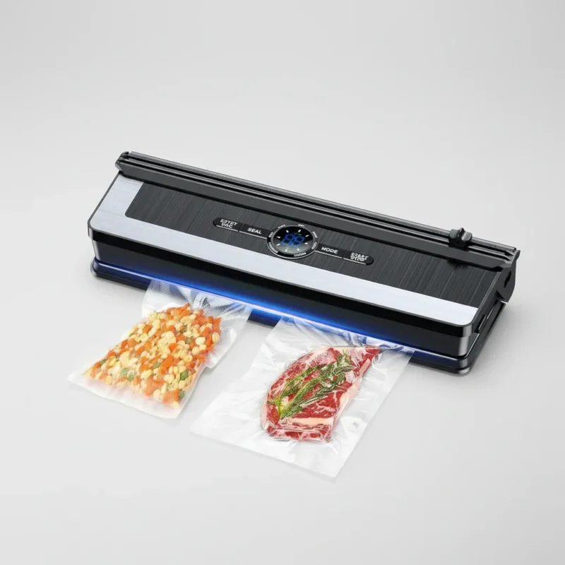 Karnz | Professional 8-in-1 Vakuumiergerät | Integrierter Präzisionsschneider | Modi für trockene & feuchte Lebensmittel | Luftdichtes LED-Versiegelungssystem | Inkl. 15 Vakuumbeutel