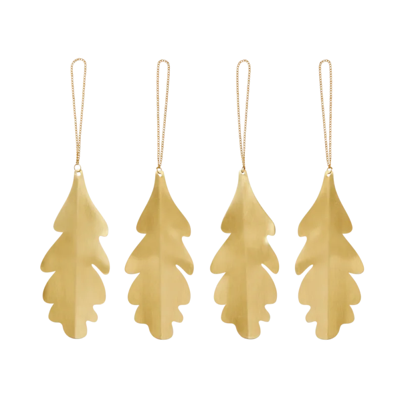 Anhänger Weihnachtsbaum Oak Leaf Brass Ornaments - ferm LIVING - DesignWe.Love