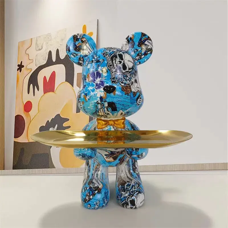 Graffiti-Bärenfigur Schlüsselaufbewahrung