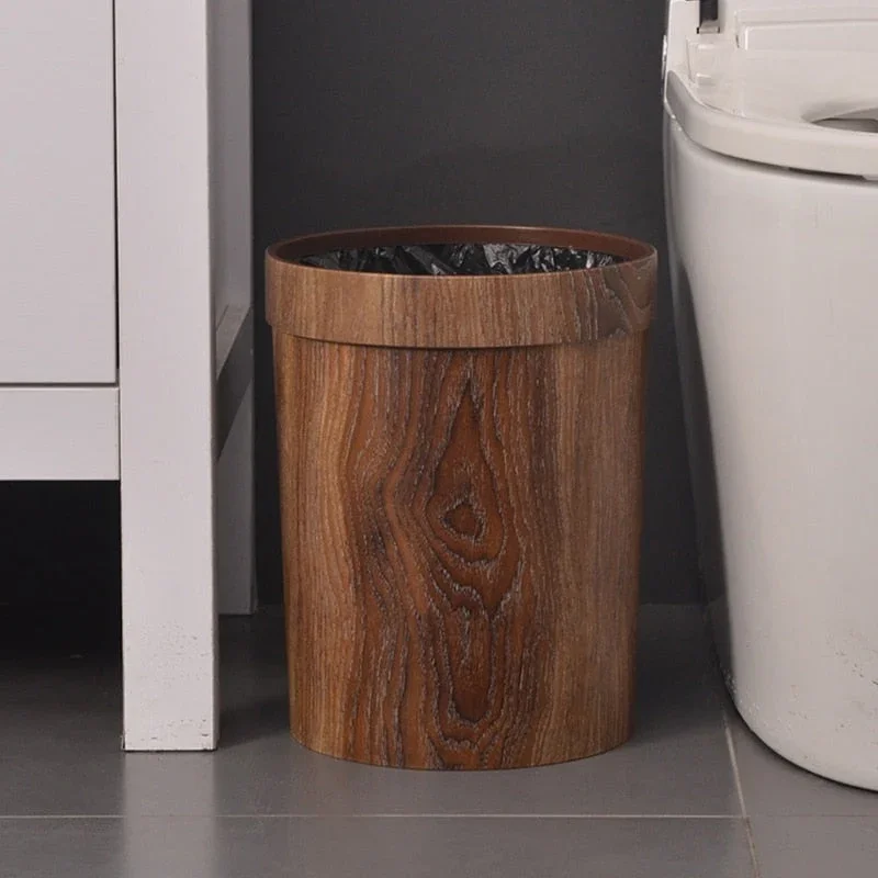 Eleganter Retro Holzmaserung Mülleimer | Karnz