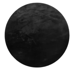 Lago Teppich schwarz Kurzflor rund