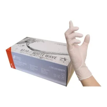 NITRAS WHITE WAVE Nitril Einmalhandschuhe weiß - puderfreie medizinische Untersuchungshandschuhe - Med-Praxisbedarf