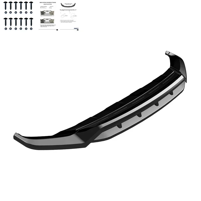 OneWay, Frontspoiler, glänzend schwarz, Passend für Volkswagen Touareg III R-Line Facelift 2024-, 2-teiliges Set