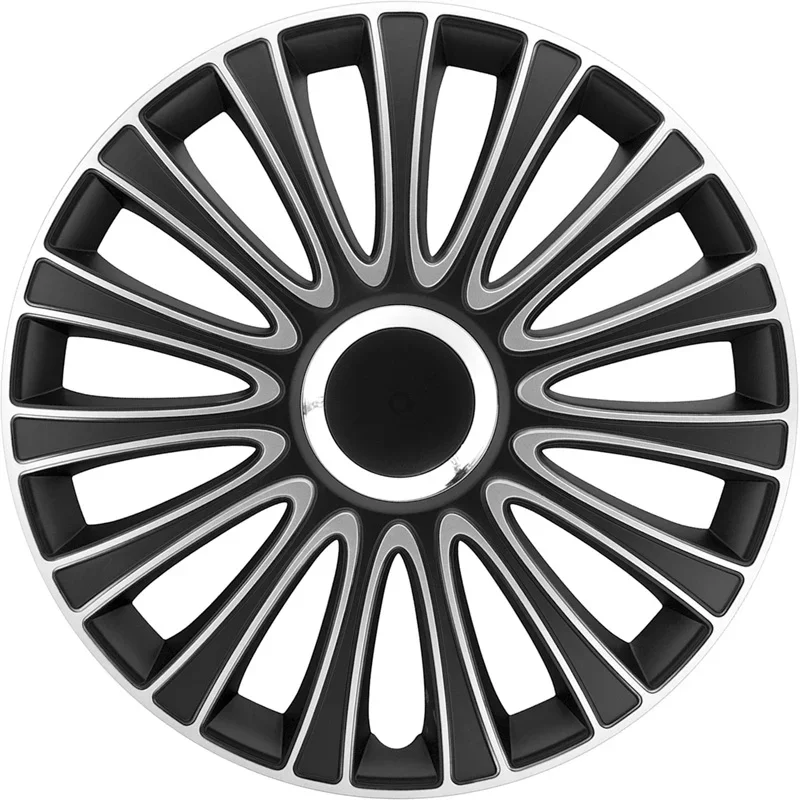 AutoStyle, Satz Radzierblenden LeMans 15-Zoll Schwarz/Silber, ABS, Silber, Schwarz
