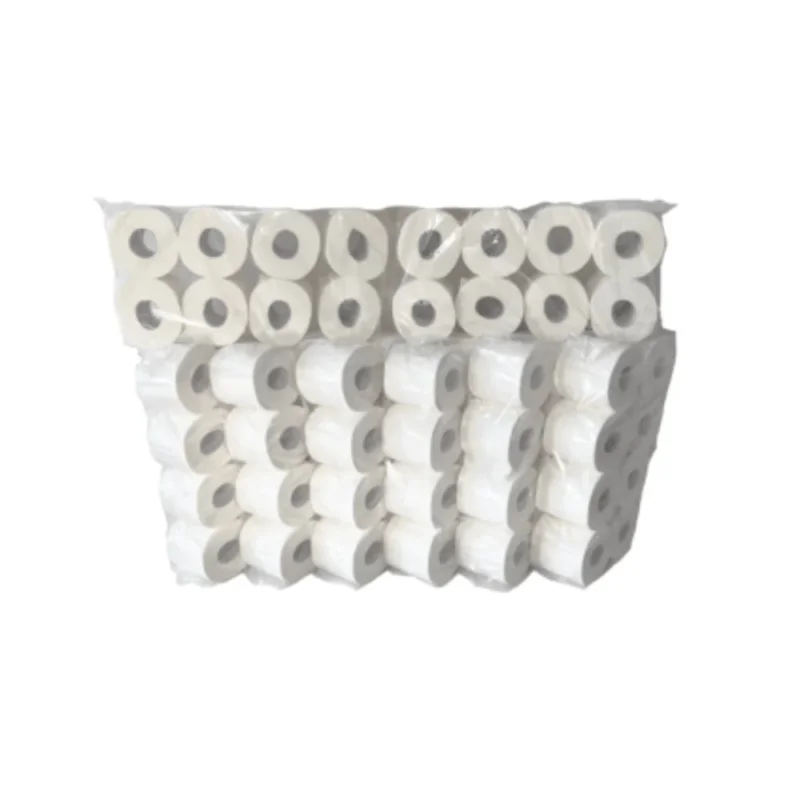 Ein Großpaket mit mehreren Rollen Papernet Toilettenpapier 416640, angeordnet in drei Lagen. Die 3-lagigen Rollen, hergestellt von Sofidel Germany GmbH aus recyceltem Papier, sind in einer durchsichtigen Kunststoffverpackung verpackt.