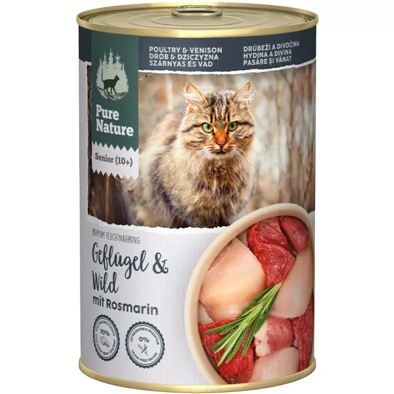 Pure Nature Katze Senior Geflügel & Wild mit Rosmarin, Nassfutter