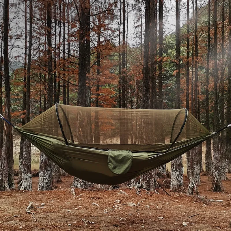 OutdoorRelax Hängematte mit Moskitonetz und Schnellverschluss – 200 kg Tragkraft | Karnz