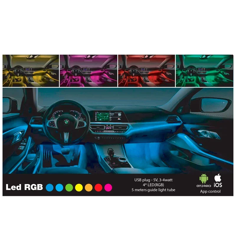 Simoni Racing, Innenraum-Ambiente-Licht RGB-LED - 5 Meter