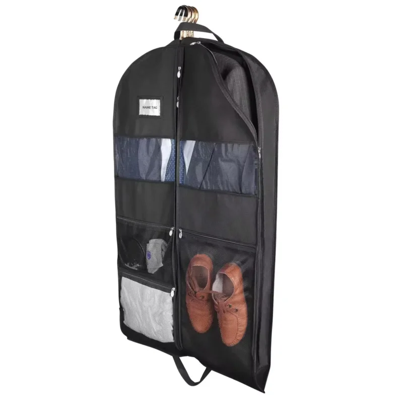 Karnz | ReiseKleider Kleidersack für Reisen | Beidseitiger Reißverschluss & XXL-Taschen | Atmungsaktiv & Transparent | 43 Zoll Hängender Anzug-Organizer