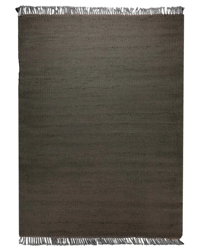 Dedon Outdoor Handwebteppich uni taupe 160x230 cm – Komplettansicht des Teppichs freigestellt