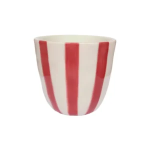 All the Luck in the World - Becher (200 ml) • Red Stripes Handpainted - ROSA ECK