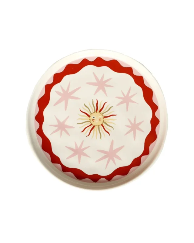 All the Luck in the World - Kleiner Teller • Sun with Pink Stars - ROSA ECK