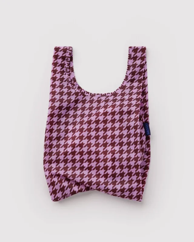 BAGGU - BABY BAGGU Einkaufstasche • Pink Houndstooth - ROSA ECK
