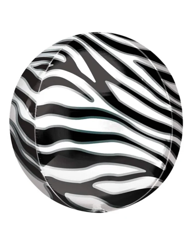 Ballon en aluminium imprimé zèbre pour décoration de fête noir et blanc