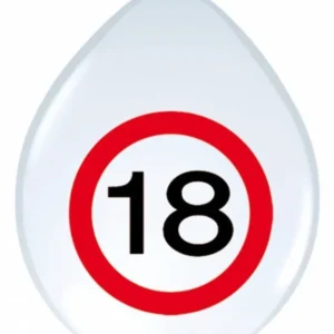 Ballonnen 18 Jaar Verkeersbord 30cm 8st van Folat koop je bij Partywinkel