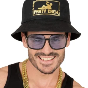 Bob party crew pour adulte noir avec logo doré