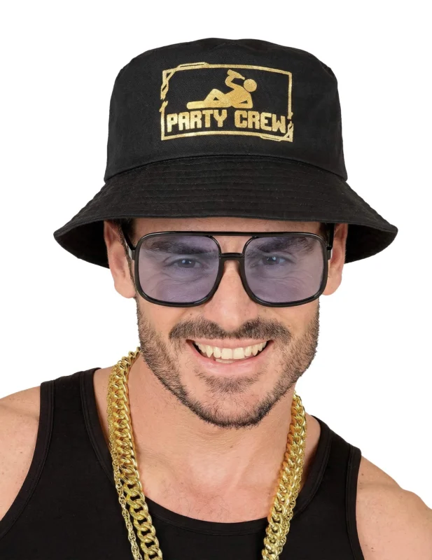 Bob party crew pour adulte noir avec logo doré
