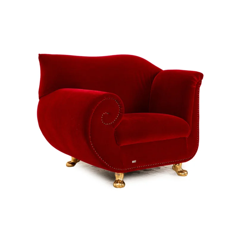 Bretz Gaudi Stoff Sessel Rot Samt