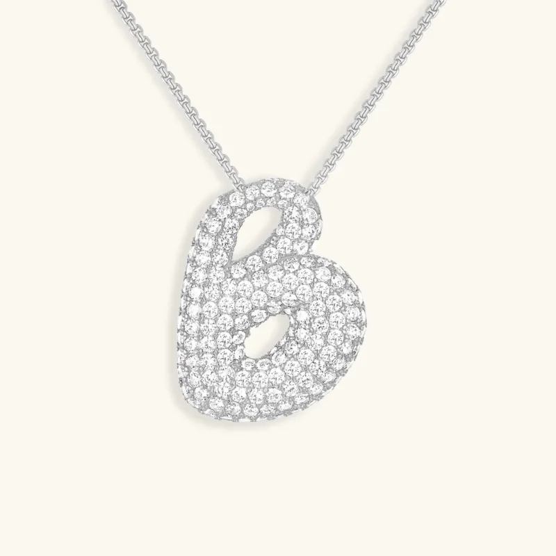 Bubble Initial-Diamant-Halskette