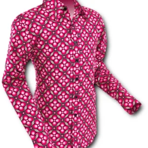 Chenaski Herren Dotsgrid 70's Hemd Rot