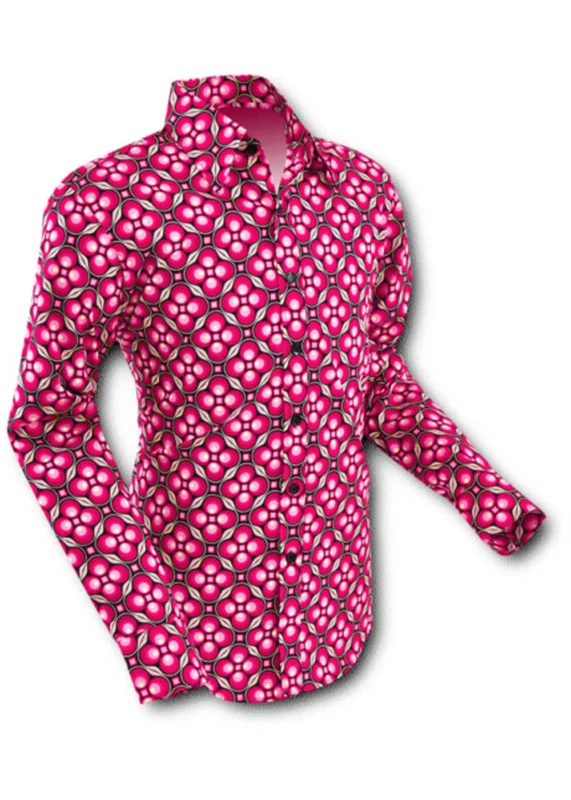 Chenaski Herren Dotsgrid 70's Hemd Rot