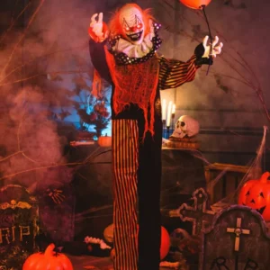 Animierter Clown Halloween-Dekoration 166 cm
