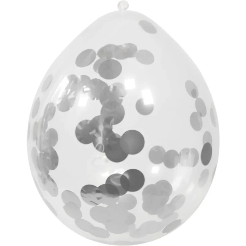 Confetti Ballonnen Zilver 30cm 4st van Folat koop je bij Partywinkel