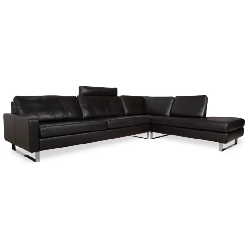 COR Conseta Leder Ecksofa Braun Espresso Sofa Couch Kopfstütze