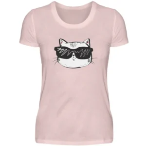 Coole Katze mit Sonnenbrille - Damen Premiumshirt