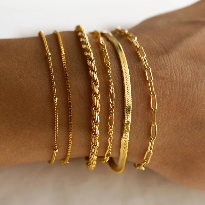 Karnz | 6er Set Klassische Armbänder Stapeln