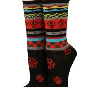 bunte Crönert Damensocken Blüten und Muster