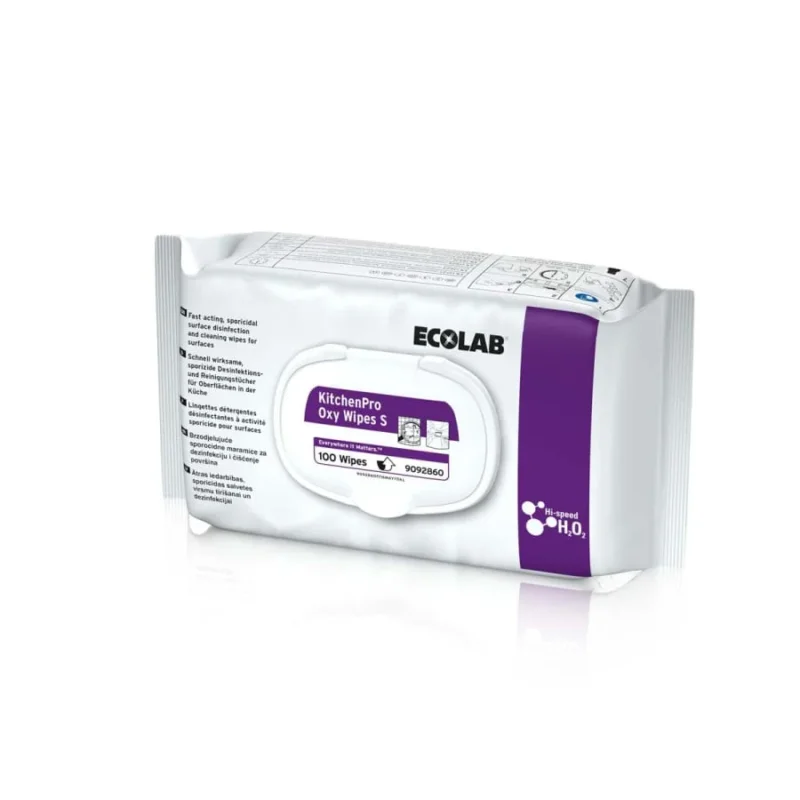 ECOLAB KitchenPro Oxy Wipes S Desinfektionstücher 1 Packung (100 Tücher)
