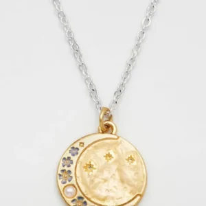 Fable England Selene Moon Maanketting Goud - vooraanzicht