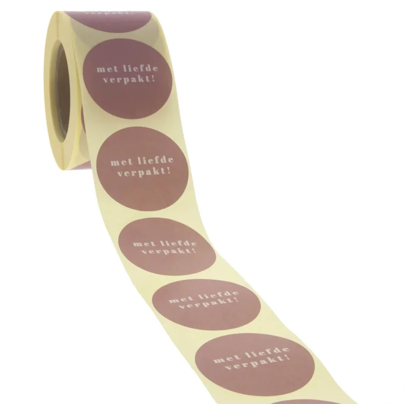 500x Aufkleber „Mit Liebe verpackt“ Rosa 40 mm