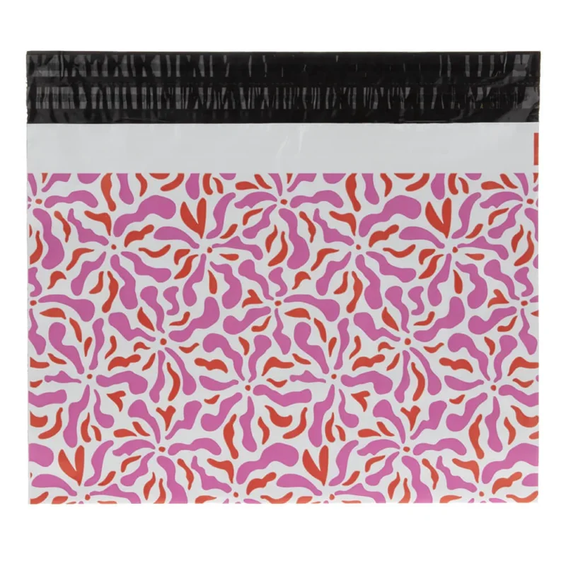 100x Versandtaschen Blumen Large Rückgabeverschluss