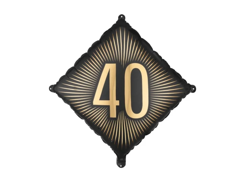 Folie Helium Ballon 40 Jaar Zwart Goud 46cm Leeg van Partydeco koop je bij Partywinkel