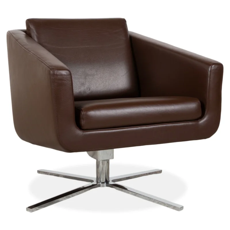 FSM Pavo Leder Chrom Sessel Braun manuelle Funktion Relaxfunktion