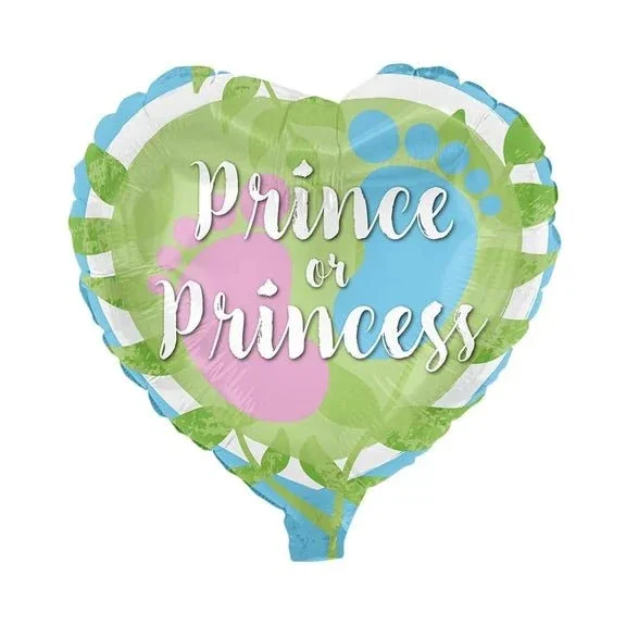 Gender Reveal Helium Ballon Groen Hart Price Or Princess Leeg 78cm van VDV Benefit koop je bij Partywinkel
